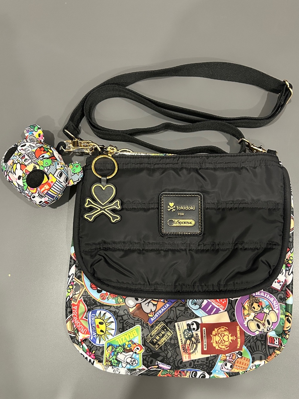 Tokidoki x LeSportsac Giramondo Duet Crossbody Shoulder Bag Rare Travel Print
